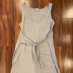 J. Crew Mercantile Gray Sleeveless Tie waist Cotton Dress sz XS